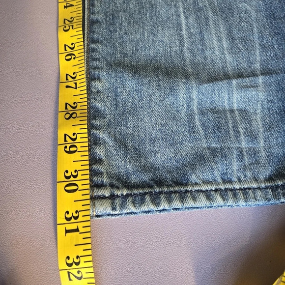 7 For All Mankind Blue Easy Straight Distressed Denim Jeans Size 28 - Picture 14 of 14